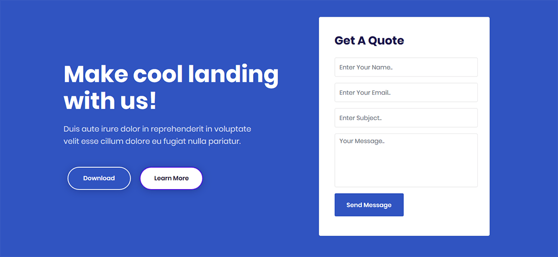 Landing Page - call to action